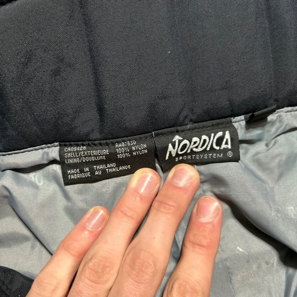 Nordica Ski Pants Men 40 Black Belted Side Zip Nylon Snowboard Trousers